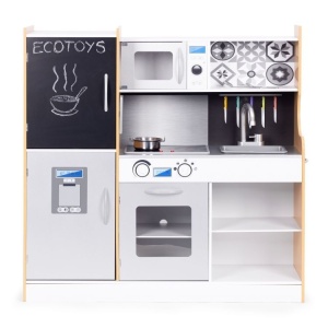 Dječija kuhinja sa zvukom i LED tablom za pisanje, metalni dodaci, MDF, 3+ godine, ECOTOYS - Img 2