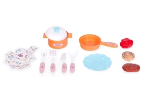 Dječija kuhinja sa zvukom, LED svijetlom, sudoperom i 10 dodataka roze ECOTOYS - Img 7