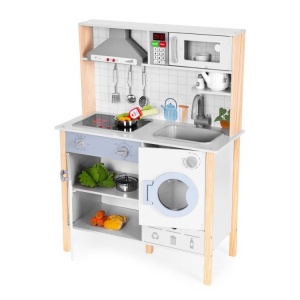 Dječija kuhinja za sa zvučnim efektima, LED svjetlom, rernom, veš mašinom i dodacima – ECOTOYS - Img 9