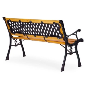 Drvena baštenska klupa sa rešetkastim naslonom 126×51 cm - MultiGarden - Img 5