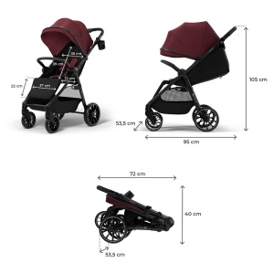 KINDERKRAFT KOLICA ZA BEBE GRANDE 2 BURGUNDY - Img 6