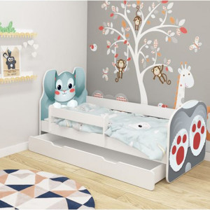 KREVET ZA DJECU ANIMALS 160x80cm SA DODATNOM FIOKOM WHITE ACMA VII