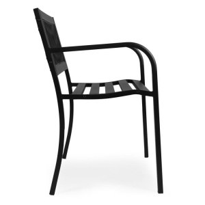 Metalna baštenska klupa 120×50 cm sa rešetkastim naslonom, crna - MultiGarden - Img 5