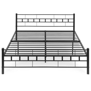 Metalni krevet 160×200 cm sa podlogom (okvirom), crni – ModernHome - Img 7