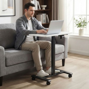 Mobilni podesivi sto 70x48 cm Laptop sto sa podesavanjem visine 71.5–112 cm White ModernHome - Img 4
