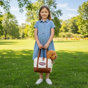 Plišana igračka za djecu, štene Brown Poodle, torba + četka za njegu - Img 4