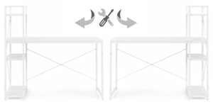 Radni sto 120x60 cm sa policama White ModernHome - Img 8