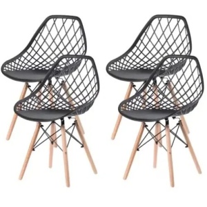 Set 4 stolice ROMA crne BOLZZ
