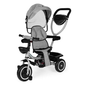 ECOTOYS 2U1 TRICIKL SA ROTIRAJUĆIM SJEDIŠTEM I SKLOPIVOM TENDOM GREY - Img 4