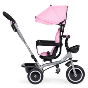 ECOTOYS 2U1 TRICIKL SA ROTIRAJUĆIM SJEDIŠTEM I SKLOPIVOM TENDOM PINK - Img 6