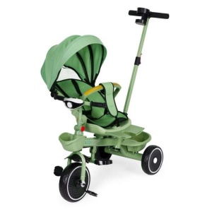 ECOTOYS TRICIKL ZA DJECU SA ROTIRAJUĆIM SJEDIŠTEM, GURAJUĆIM RUKOHVATOM I TENDOM GREEN - Img 4