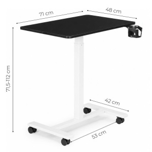 Mobilni podesivi sto za laptop 70 × 48 cm, visina 71,5–112 cm, crna radna ploča – ModernHome - Img 9