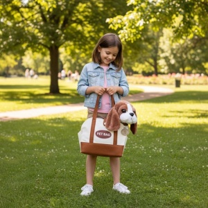Plišana igračka za decu, štene Beagle, torba + četka za negu - Img 2