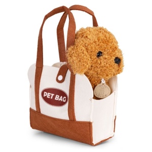 Plišana igračka za djecu, štene Brown Poodle, torba + četka za njegu - Img 6