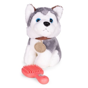 Plišana igračka za djecu, štene Husky, torba + četka za njegu - Img 7