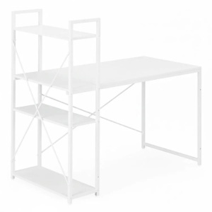 Radni sto 120x60 cm sa policama White ModernHome - Img 5