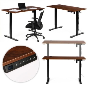 Samostojeci Electric sto 120x60 cm podesavanje visine 72–117 cm Dark Oak ModernHome - Img 2