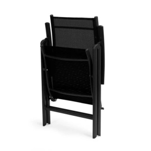 Set od 4 sklopive baštenske stolice sa podesivim naslonom, Black, MultiGarden - Img 6