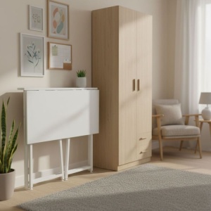 Sklopivi sto za kompjuter 80x45 cm Laptop Table White ModernHome - Img 3