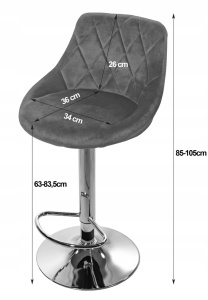 Barska stolica Kast grey / chrom baza - Img 6