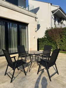 BAŠTENSKA GARNITURA SET 4 STOLICE + STO CRNA BOLZZ - Img 3