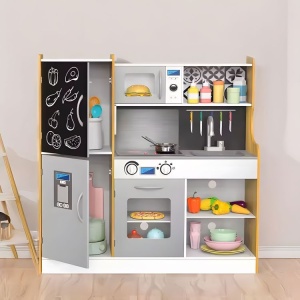 Dječija kuhinja sa zvukom i LED tablom za pisanje, metalni dodaci, MDF, 3+ godine, ECOTOYS - Img 7