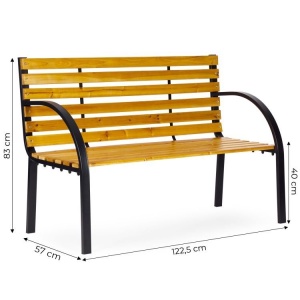 Drvena baštenska klupa sa naslonom 122×57 cm - MultiGarden - Img 9