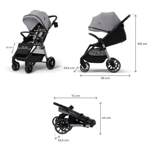 KINDERKRAFT KOLICA ZA BEBE GRANDE 2 GRAY - Img 6