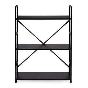 LOFT polica sa 3 police i metalnim okvirom – Black ModernHome - Img 2