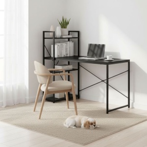 Radni sto 120x60 cm sa policama Black ModernHome - Img 3
