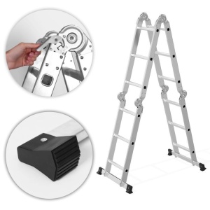 Aluminijumske višenamjenske merdevine 4x3, sa šarkama, sklopive, nosivost 150 kg, ModernHome - Img 10