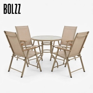 BAŠTENSKA GARNITURA SET 4 STOLICE + STO BEŽ BOLZZ - Img 7