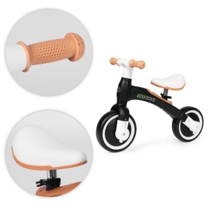 Ecotoys balans biciklo sa pedalama i pomoćnim točkovima 3u1 black - Img 4