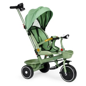 ECOTOYS TRICIKL ZA DJECU SA ROTIRAJUĆIM SJEDIŠTEM, GURAJUĆIM RUKOHVATOM I TENDOM GREEN - Img 3
