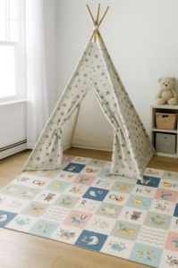 Edukativna podloga za igru sa dva lica, sklopiva sa torbom 200X150 ECOTOYS - Img 4