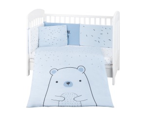 Kikka Boo Posteljina 6 djelova “Bear with Me” plava