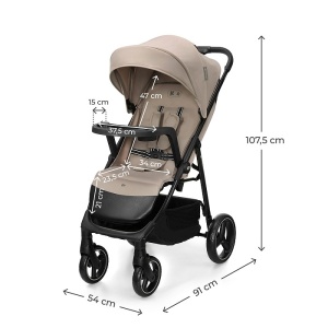 KINDERKRAFT KOLICA ZA BEBE SA TACNOM TRIG 3 BEIGE - Img 6