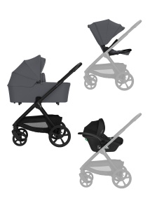 Lionelo Carmine – kolica 3u1 Grey Stone