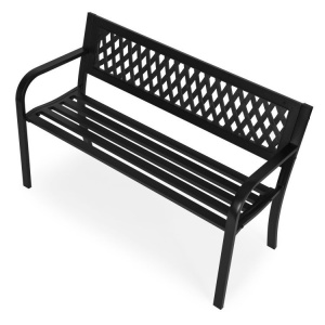 Metalna baštenska klupa 120×50 cm sa rešetkastim naslonom, crna - MultiGarden - Img 6