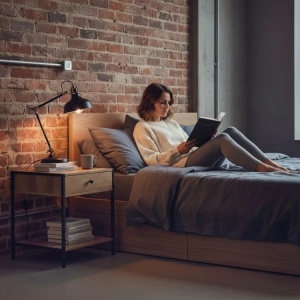 Noćni stočić sa fiokom i policom, loft stil – ModernHome - Img 3
