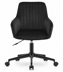 Rotirajuća somotna fotelja ROXY crna - Img 2