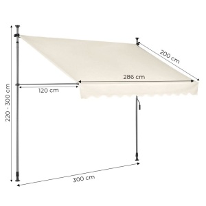 Tenda za terasu i balkon sa podešavanjem visine 3x1.2m Beige Multigarden - Img 8