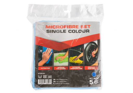 SERWO SET 5 LAVETE MICRIFIBRA ALBASTRE 40x40cm, 260g/m²