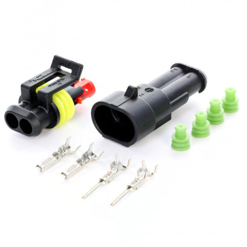 Conector AMP Superseal 2 pini (Tip: Tata 2 poli + pini + garnituri)