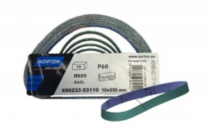 Banda abraziva NORTON pentru slefuire continua, granulatie P60, R929, 10x330mm (10 bc/set)