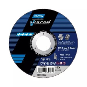Disc taiere/slefuire NORTON, metal-inox, Vulcan, 115x3.0x22.23-T41 A30S