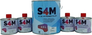 S4M set filler, grund primer Gri, HS, 5:1, 2.5L + 4 intaritor 0.150ml