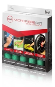 Laveta SERWO din microfibra verde pentru polishat, set 5 bc 40x40cm, 260g/m²