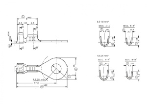 Papuc auto cupru, neizolat, cu inel, fir 1-2,5mm2, Ø6 - 100buc/set - Img 3