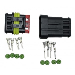 Conector AMP Superseal 4 pini (Tip: Tata 4 poli + pini + ganituri) - Img 1